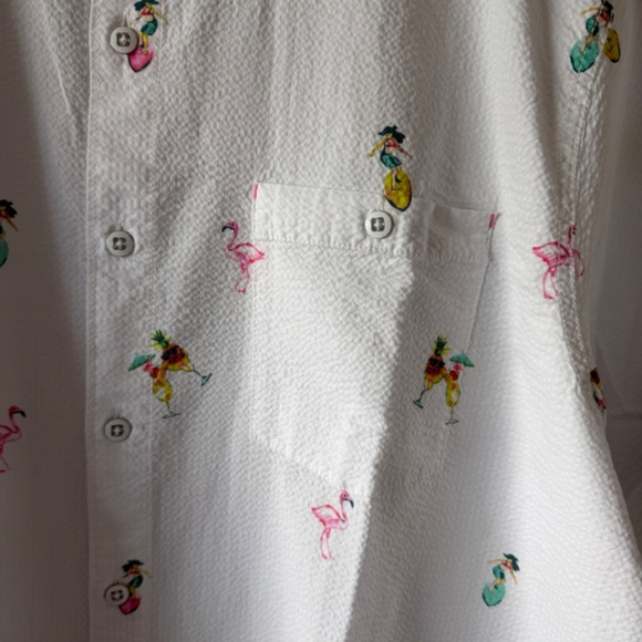 Tommy Bahama Nova Wave Flamingo Tango Seersucker Button Shirt Mens Size XL - Picture 4 of 6